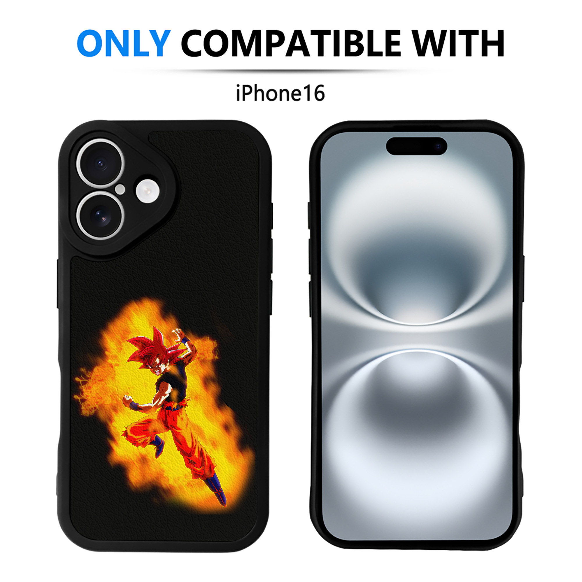 （画像用） ドラゴンボール 孫悟空（そん ごくう）Son Goku カカロット DRAGON BALL Kakarotto 【iPhone 16シリーズ対応】シリコンスマホケース（レザー調） 材質：シリコン